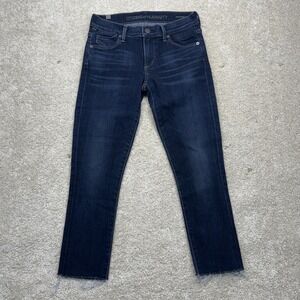 Citizens Of Humanity Avedon Petite Jeans Womens 25 Blue Skinny Raw‎ Hem Made USA